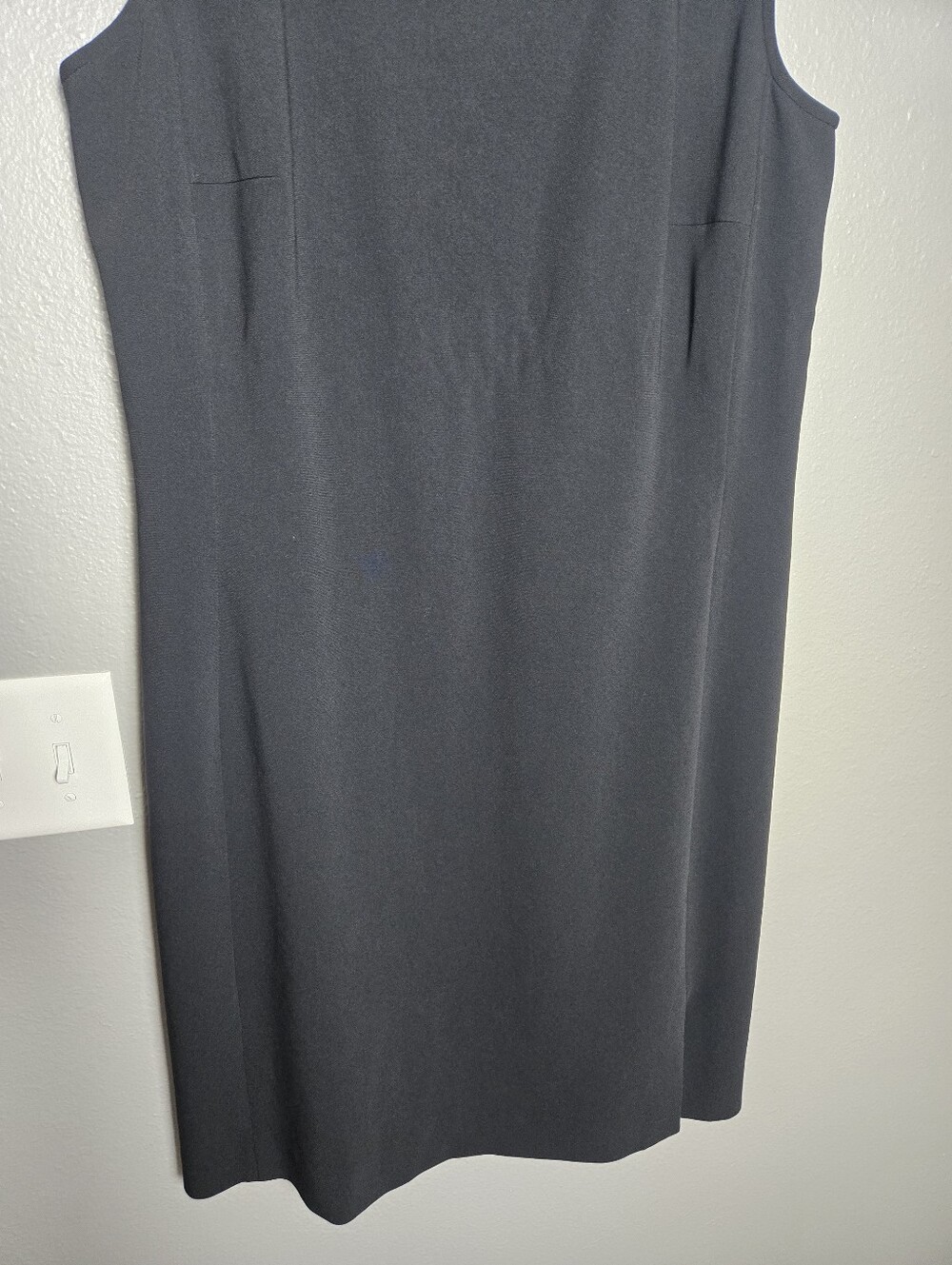 Vintage Ann Taylor Black Classic Square Neck Shift Dress Size 14 - Picture 6 of 16